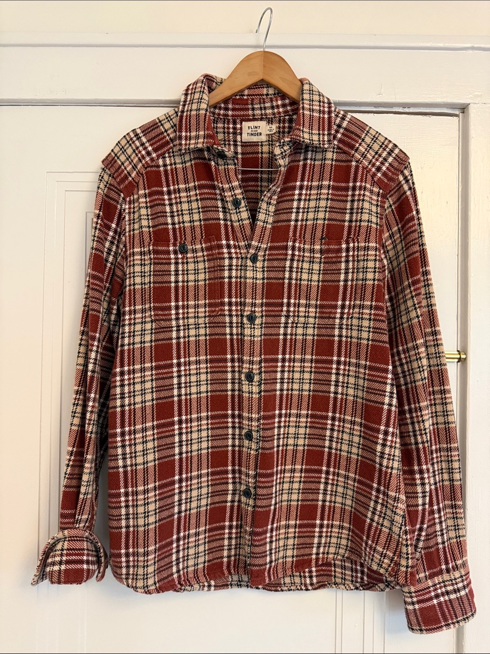 Men's Flint + Tinder Red Plaid Button-Down Shirt